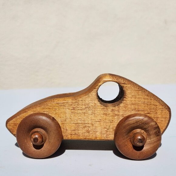Handmade Toy Car Hand Crafted Race car push Decor Montessori Waldorf  State Fair - Picture 9 of 9